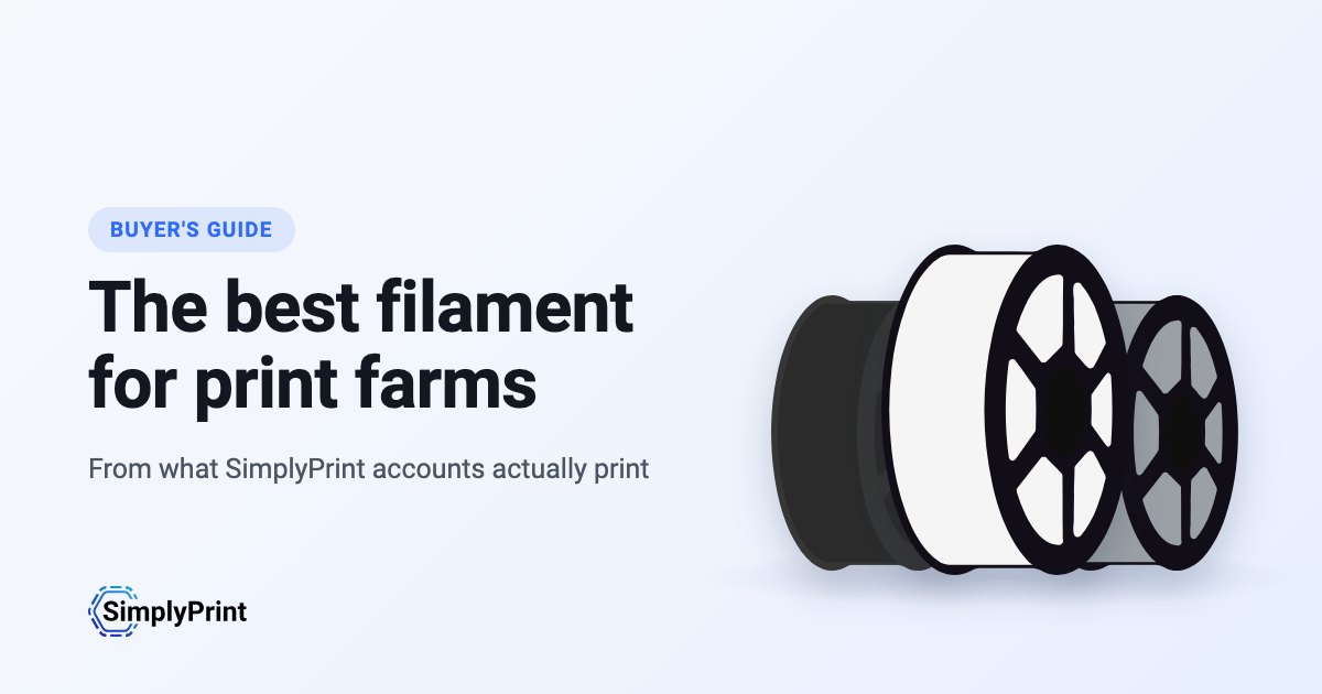 The best filament for print farms: spools in black, white and grey