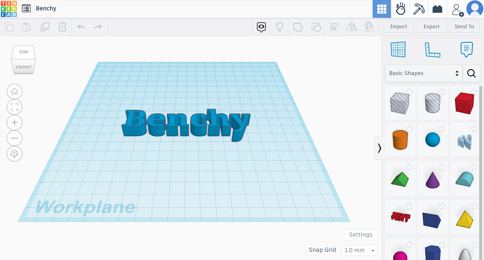 A Tinkercad design open in the editor on a Chromebook