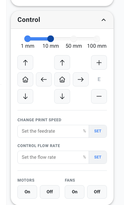 Printer Control Panel Features Remote 3D printer control panel - SimplyPrint