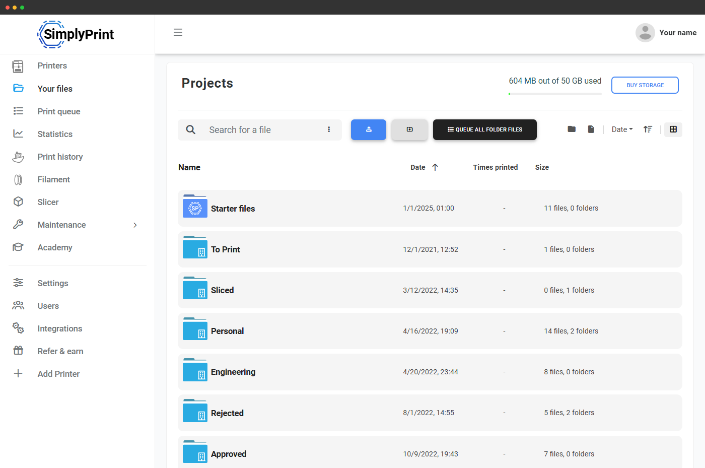 List view