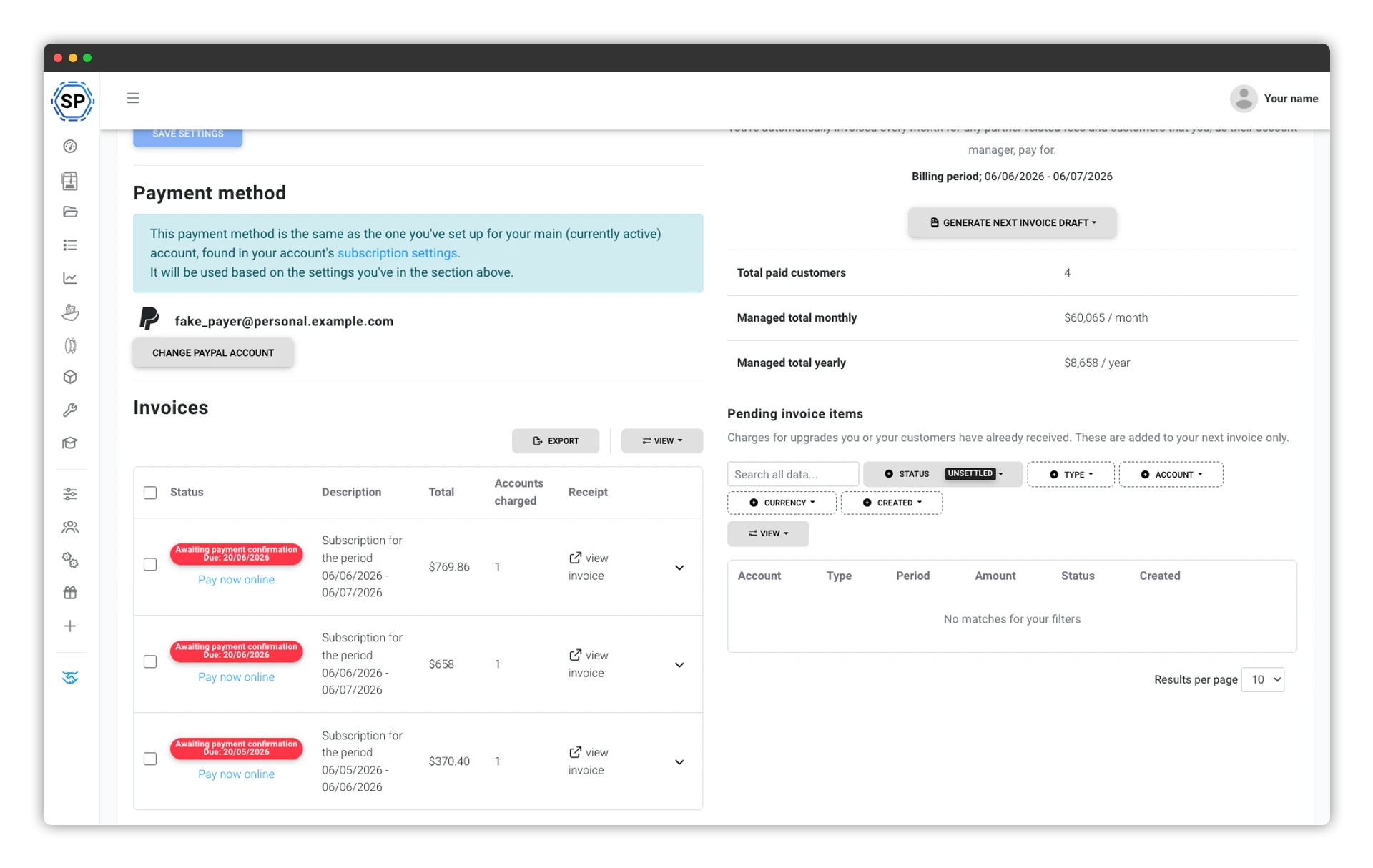 Partner billing in SimplyPrint: one merged invoice covering the customer accounts the partner pays for