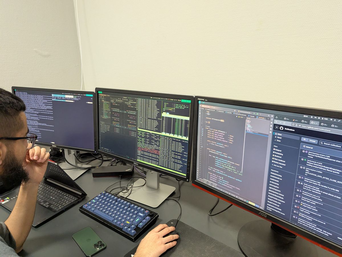 Lead developer Javad and his many terminals