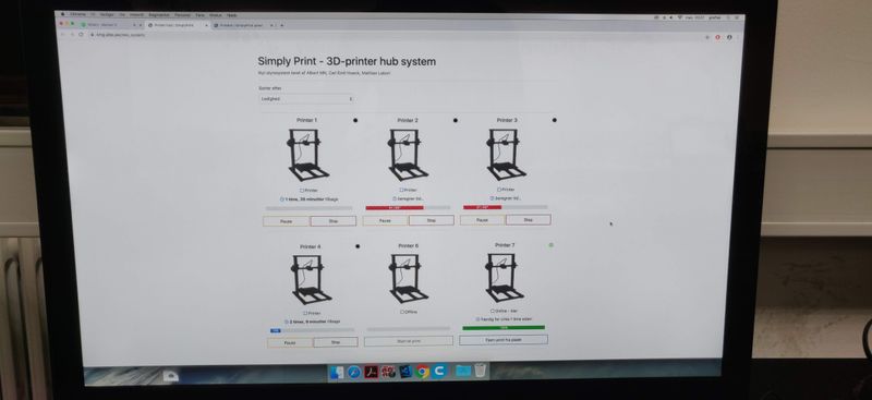 The SimplyPrint 3D Printer Hub in early 2020