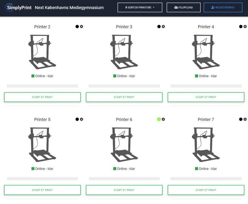 Early SimplyPrint platform UI, 2020