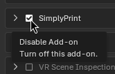 SimplyPrint enabled