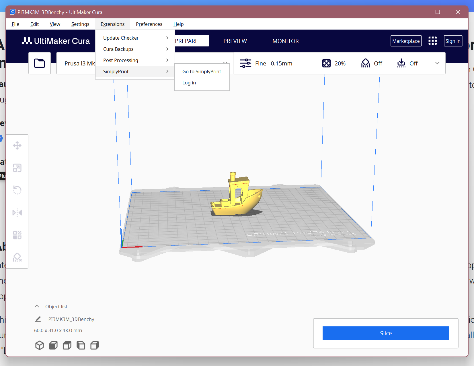 Cura Slicer Integration SimplyPrint