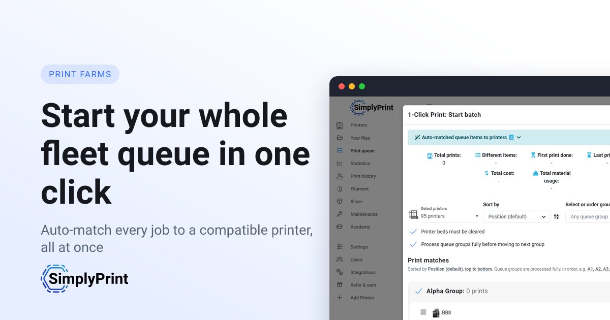 Click Print App 1-Click Print with staggered starts: queue your whole 3D printer farm ...