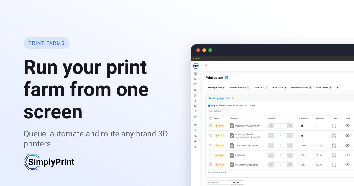 3D print farm management software - SimplyPrint