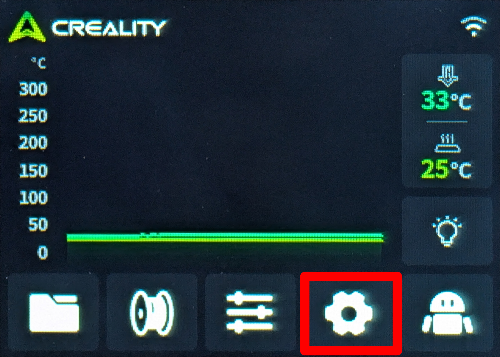 HI homescreen with Settings button