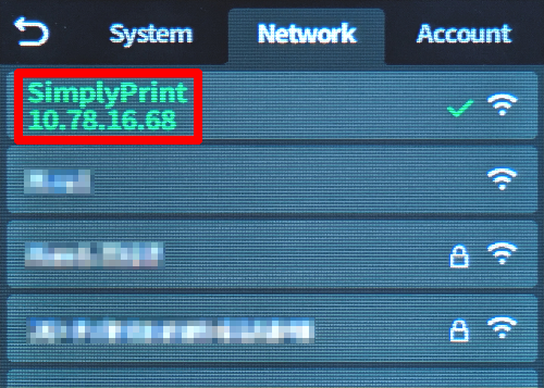 HI Network page with IP address