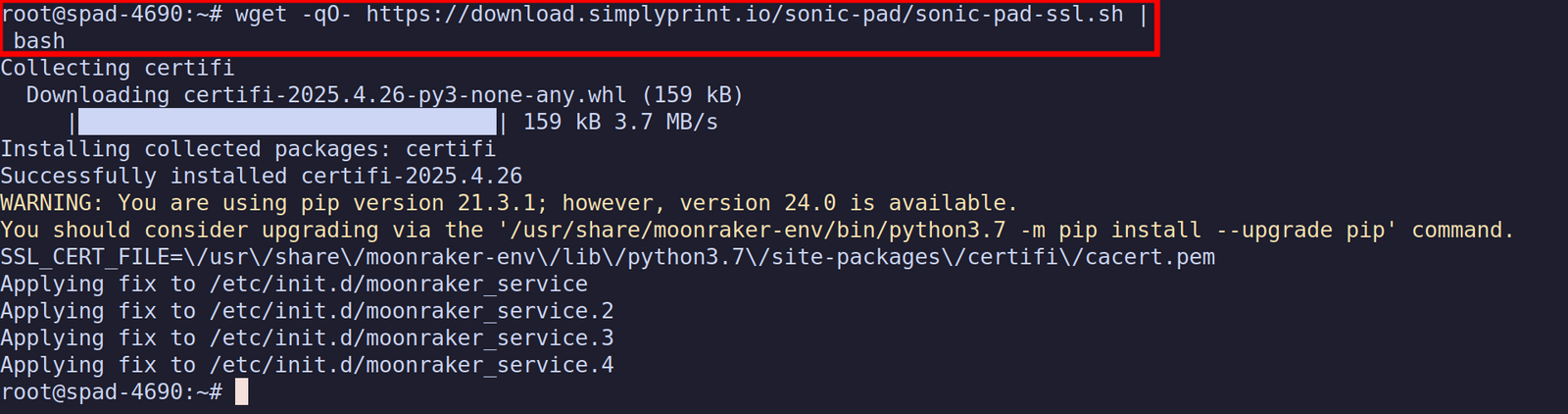 Run the fix script