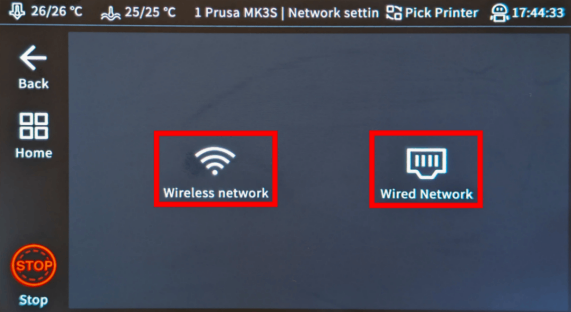 Choose Wireless or Wired