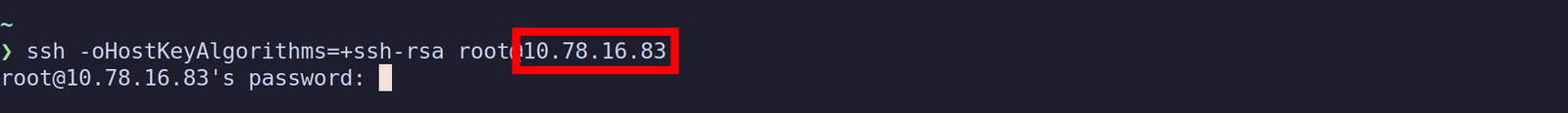 SSH command example